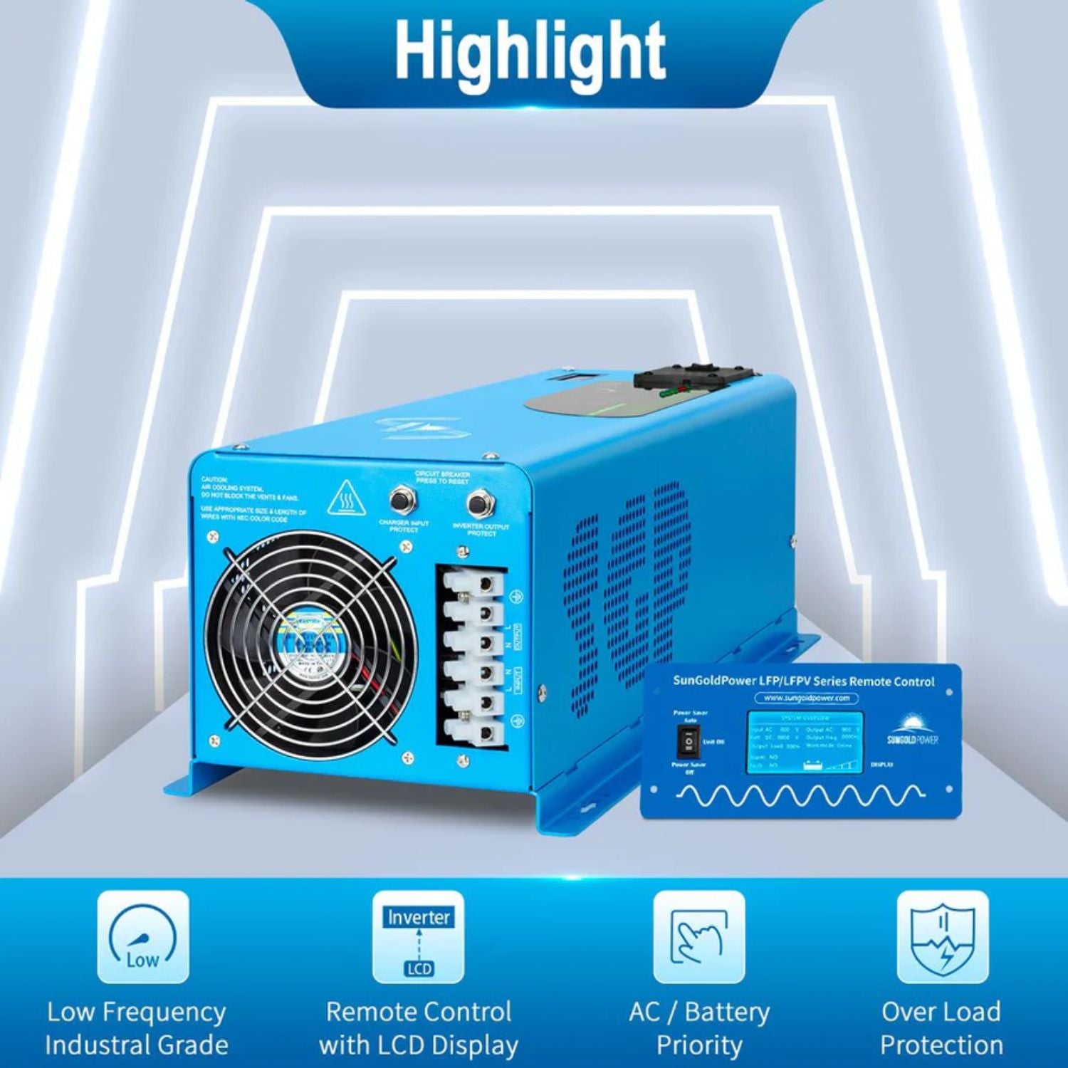 SunGold Power 4000W DC 12V Pure Sine Wave Inverter With Charger - Best Features