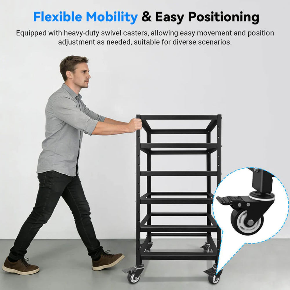 SunGold Power 5-Layer Battery Rack for 3U Server Rack Battery - Flexible Mobility 