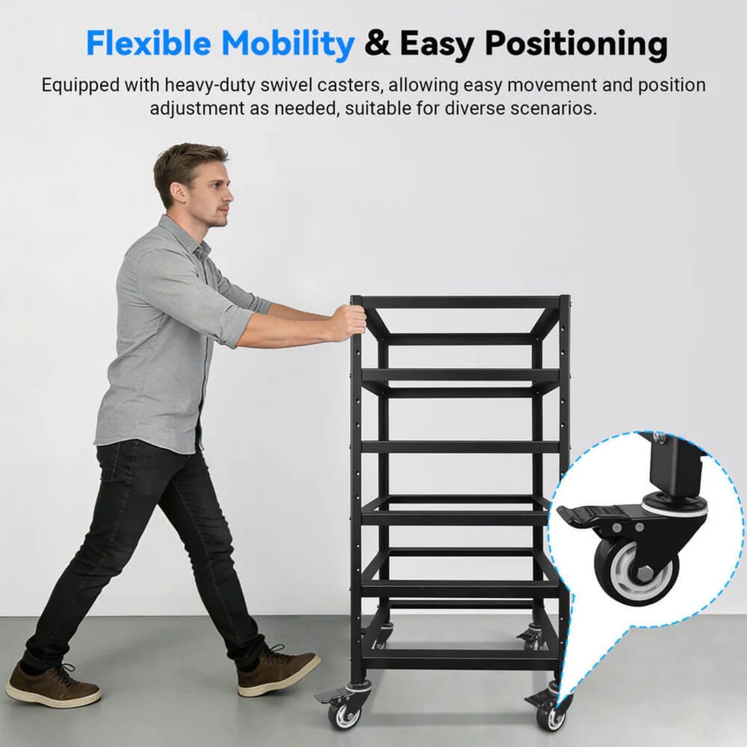 SunGold Power 5-Layer Battery Rack for 3U Server Rack Battery - Flexible Mobility 
