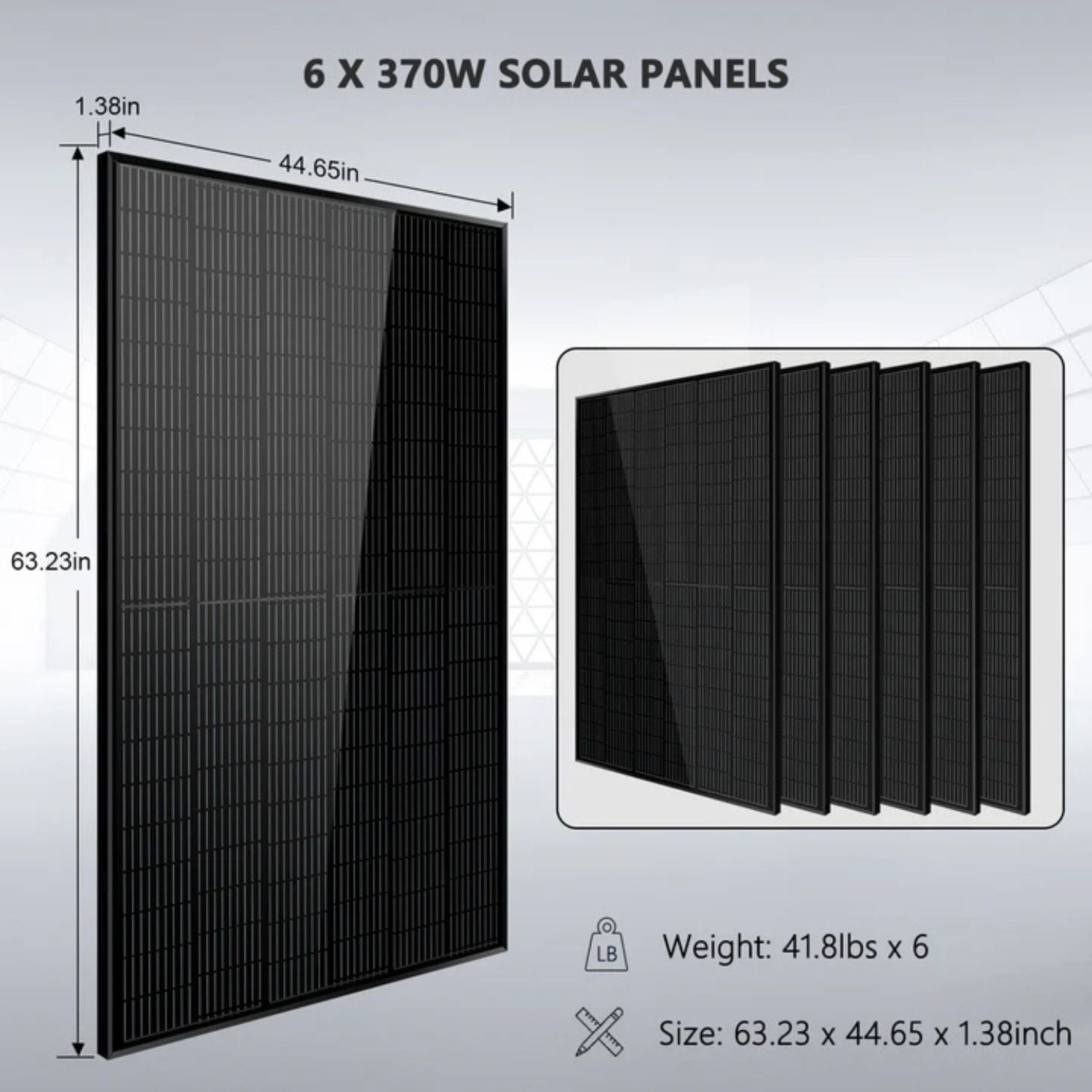 SunGold Power 5000W 48VDC Off-Grid Solar Kit - 6 x 370W Solar Panels
