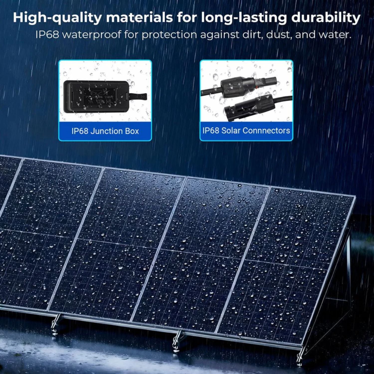SunGold Power 590 Watt Bifacial Solar Panel - High-quality Materials for long lasting durability 