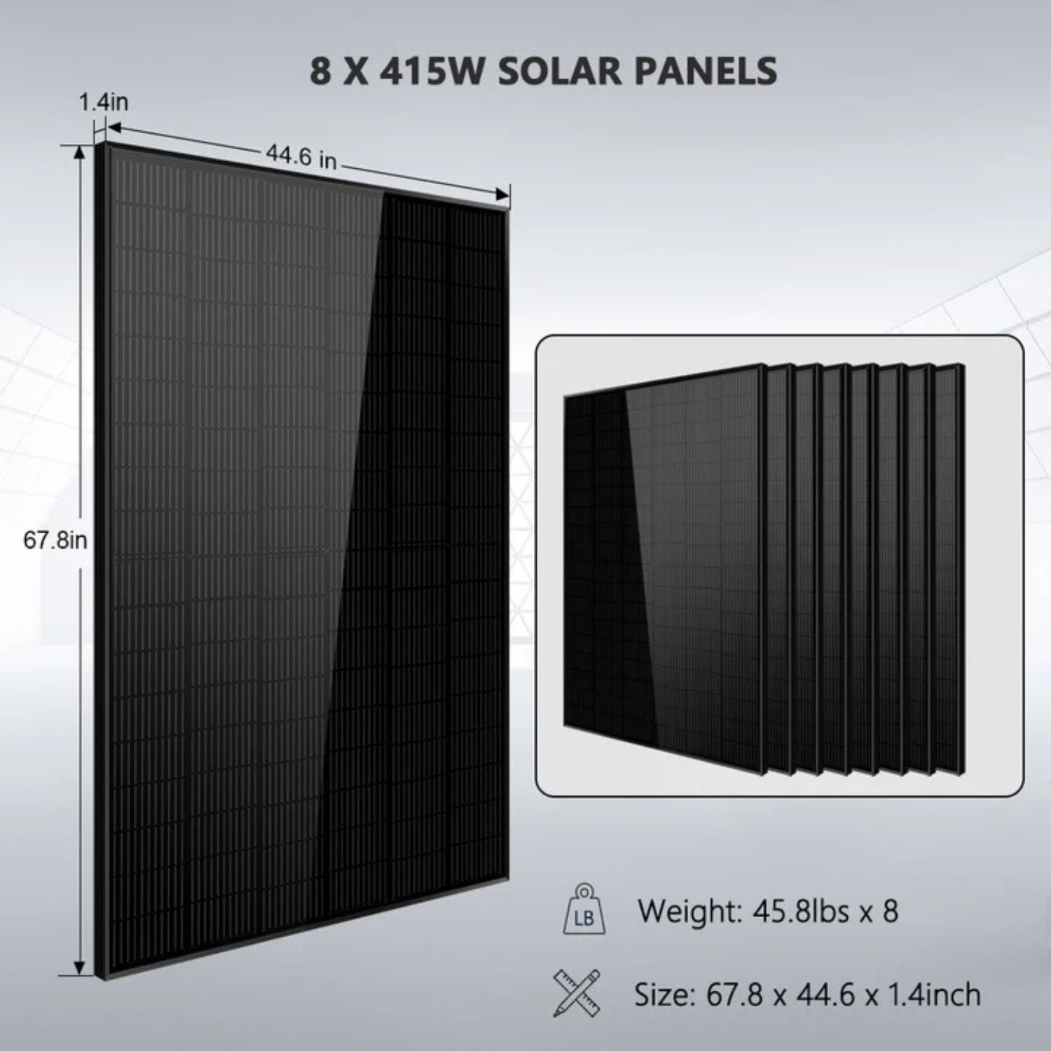 SunGold Power 8000W 48VDC Off-Grid Solar Kit - 8 x 415W Solar Power