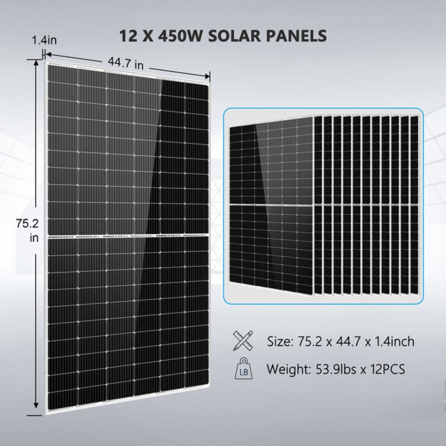 SunGold Power 8000W 48V Complete off Grid Solar Kit - Solar Panel
