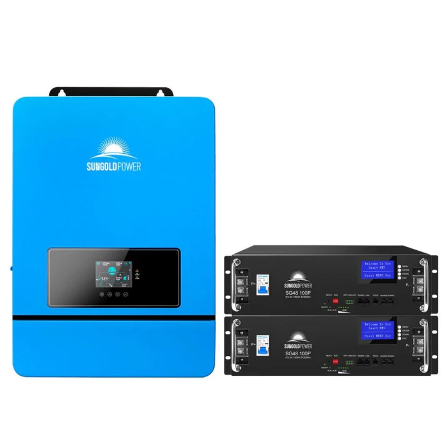 SunGold Power 8KW 48V Split Phase Solar Inverter with 2 pcs batteries