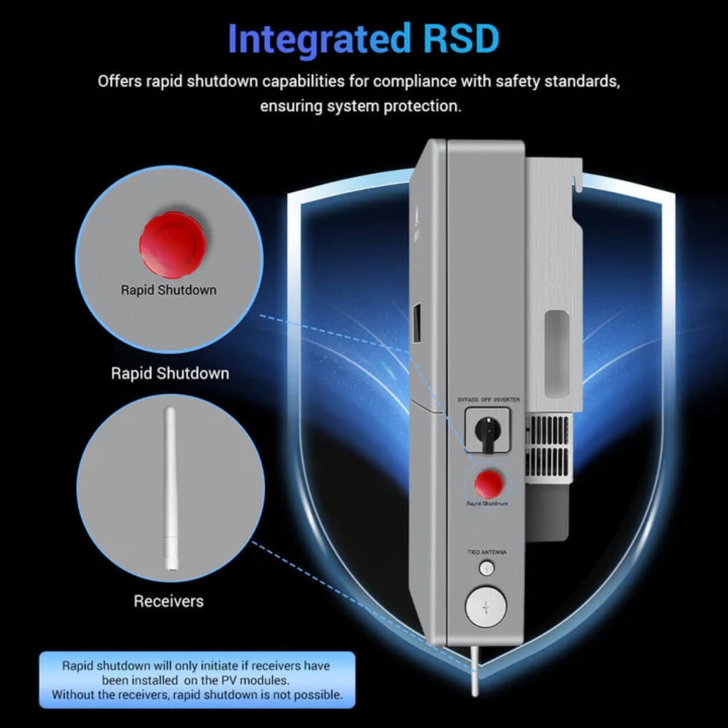SunGold Power High Voltage 11.4KW Hybrid Split Phase Inverter Integrated RSD