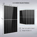SunGold Power Solar Kit 5000W  6 x 450W solar panels with dimensions and weight information on a gray background