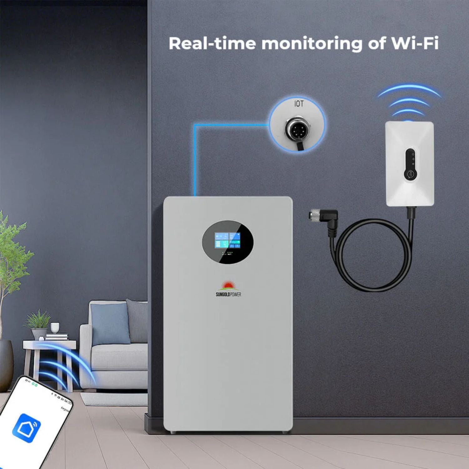 SunGold Power Wi-Fi Module for SG48200T Battery - Real time monitoring of Wifi