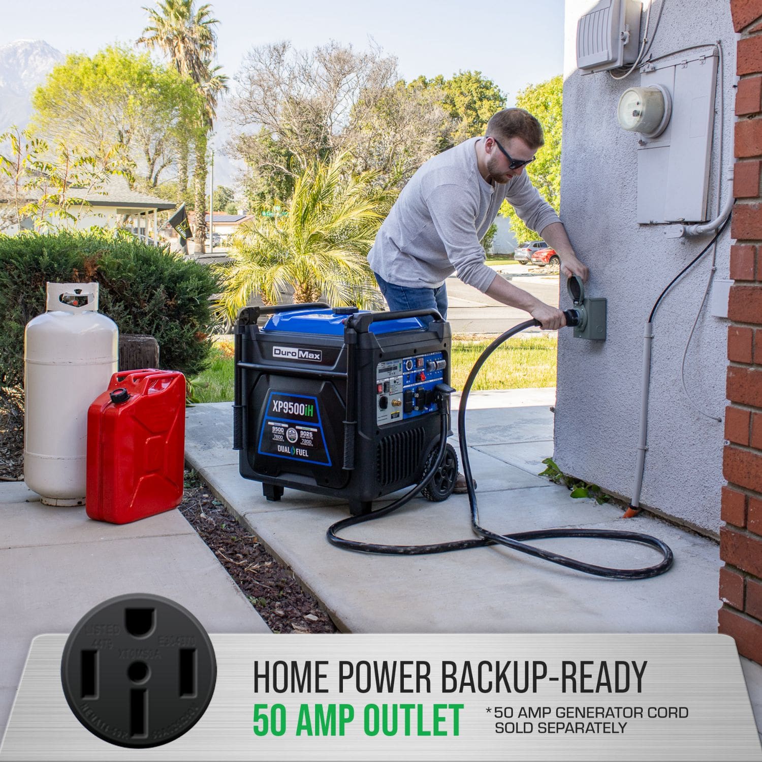 The DuroMax XP9500iH Dual Fuel Generator Is Home Power Backup-Ready With A 50 Amp Outlet