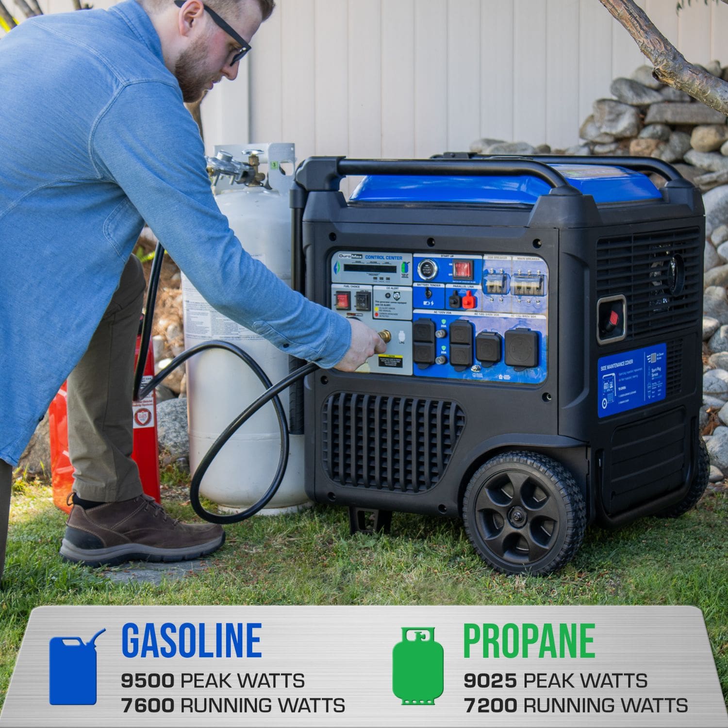 The DuroMax XP9500iH Generator Can Be Powered By Gasoline And Propane