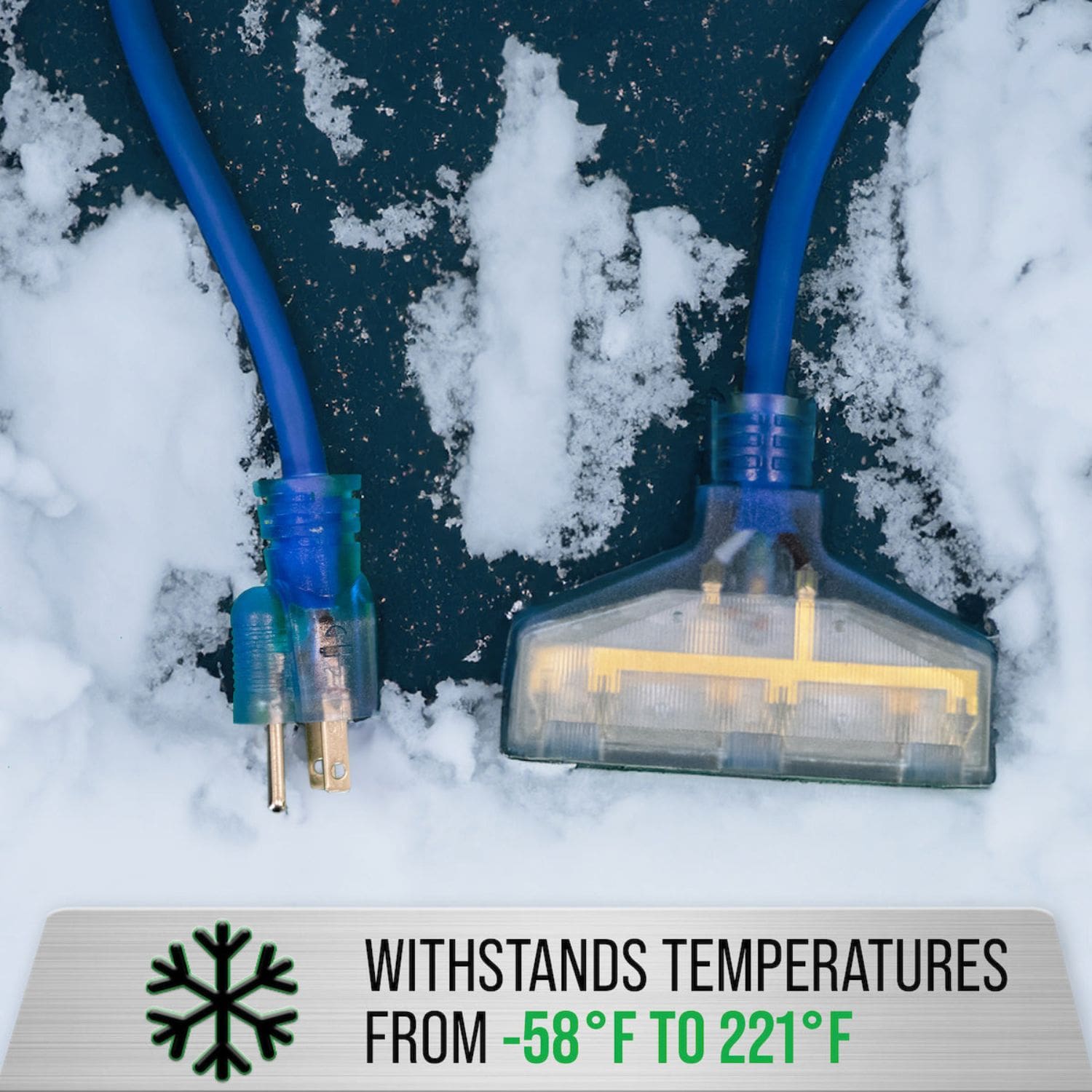 The DuroMax XPX10050C 50-Foot 10 Gauge Power Cord Withstands Temperatures From 58 Degrees Fahrenheit To 221 Degrees Fahrenheit