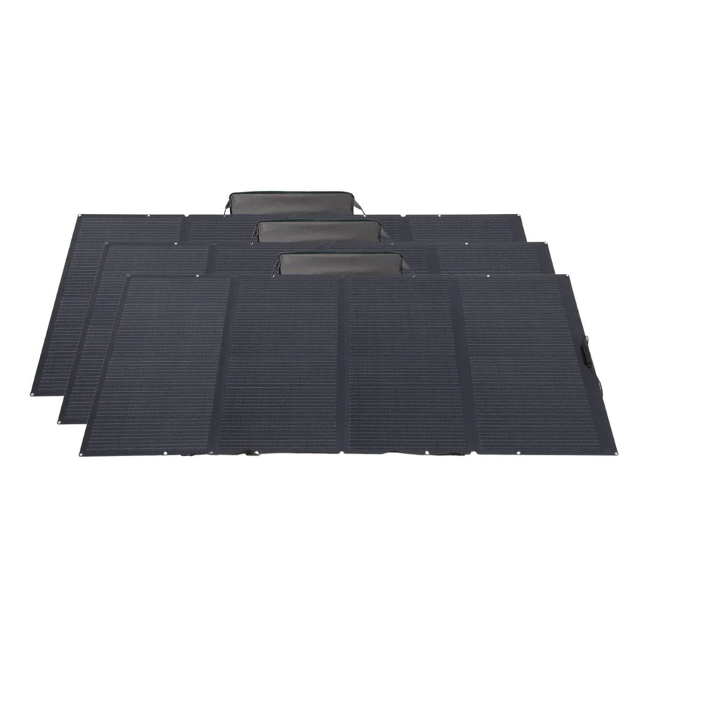 Three EcoFlow 400 Watt Portable Solar Panels