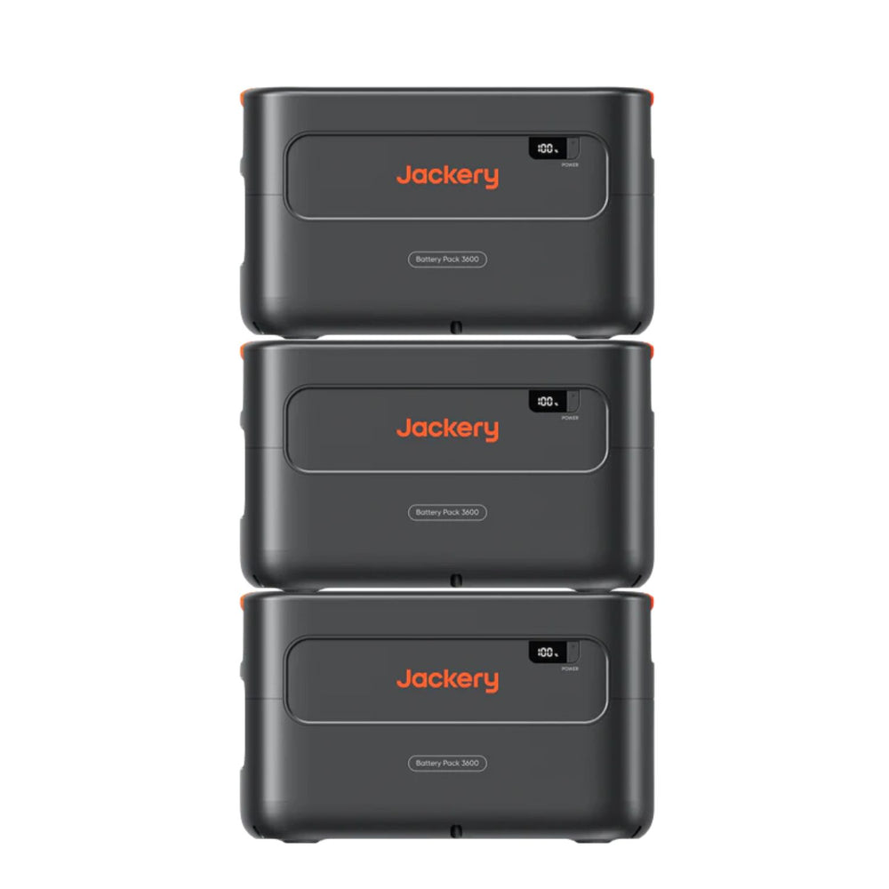 Three Jackery Battery Pack 3600 Plus 