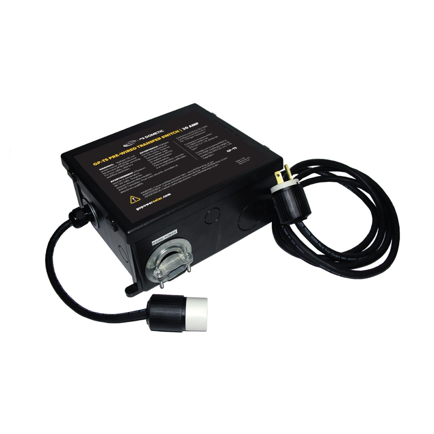 Transfer Switch with cables on a white background