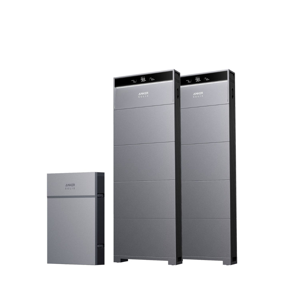 Two Anker Power Modules with eight Anker Battery Modules and one Anker Backup Controller