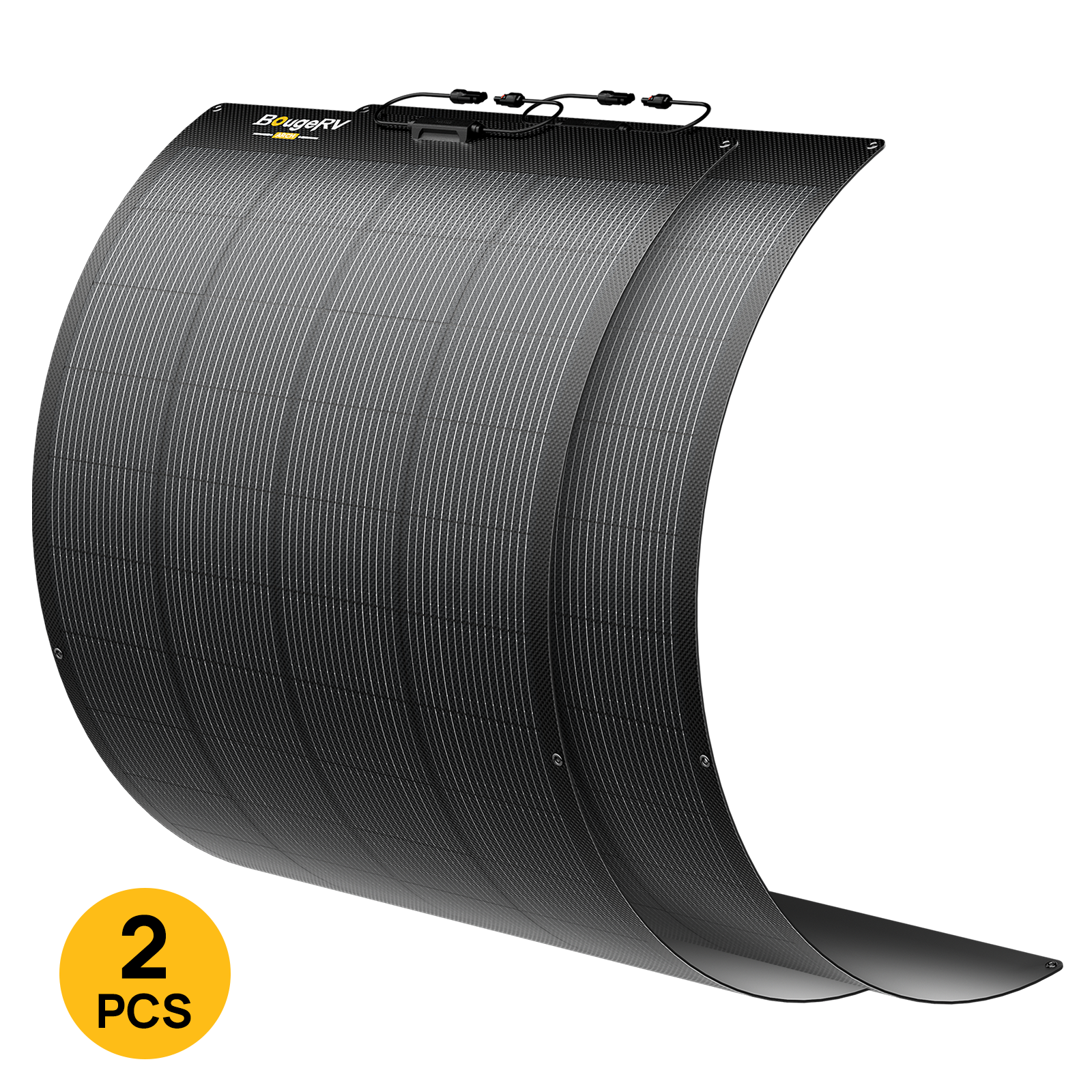 Two BougeRV Arch 2.0 100W N-Type Fiberglass Flexible Solar Panel 