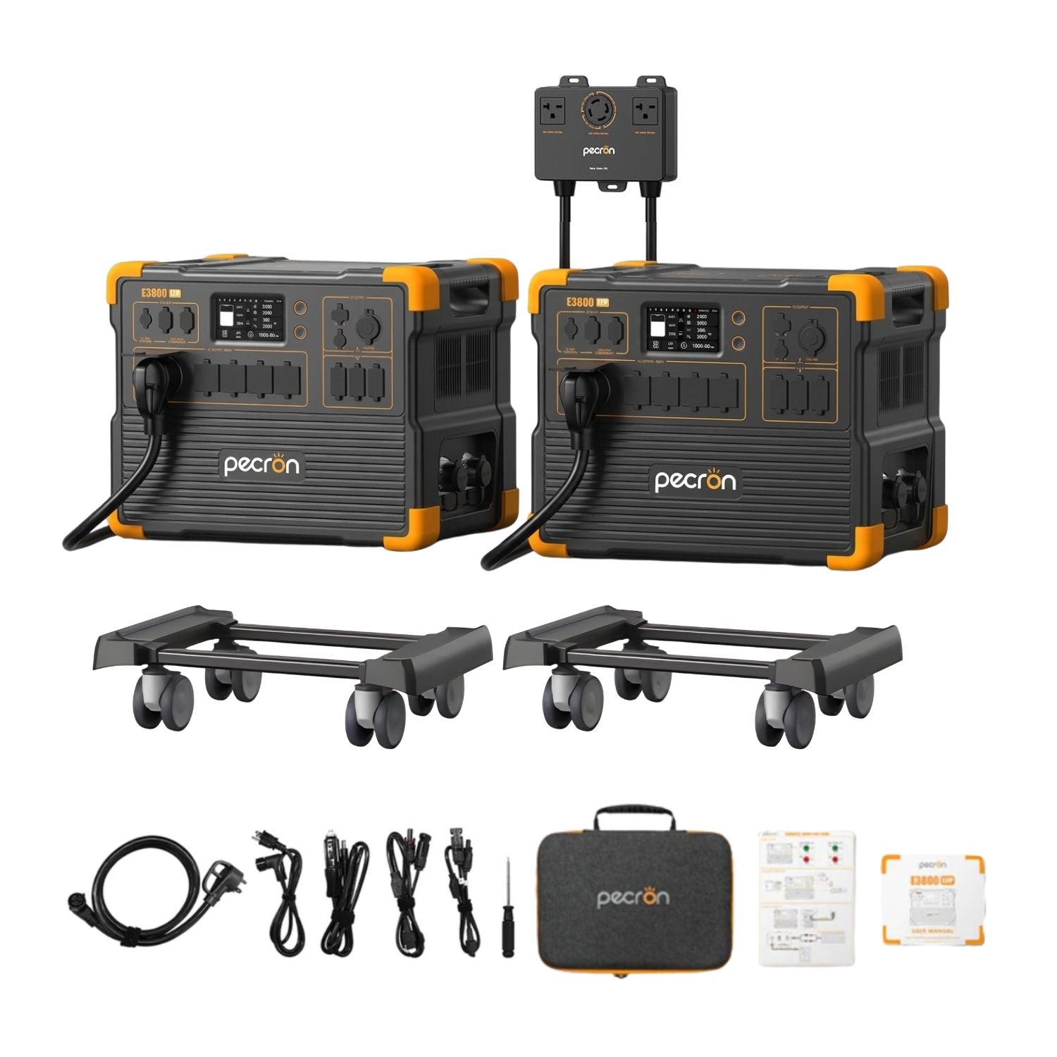 Two Pecron E3800LFP Portable Power Station with free cart