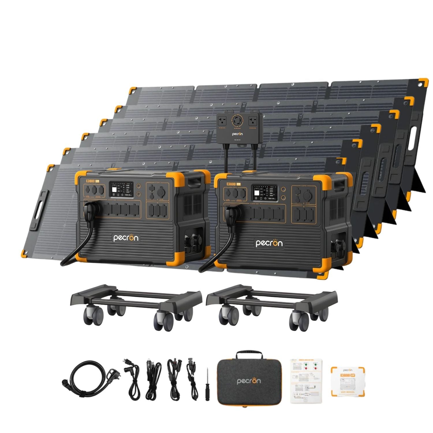 Two Pecron E3800LFP Portable Power Station with six 300W solar panel