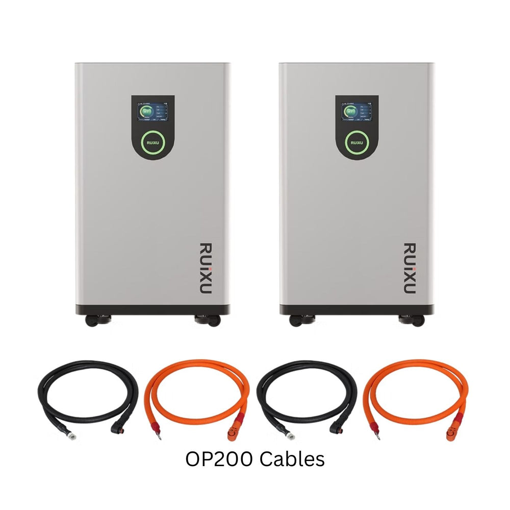 Two RUiXU Lithi2-16 16kWh Battery System with 2 pair OP200 Cables