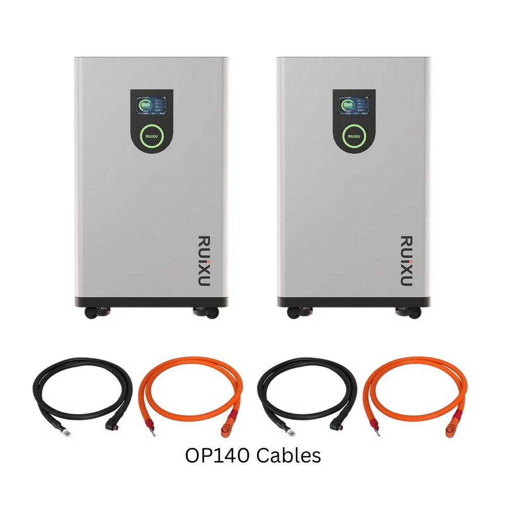Two RUiXU Lithi2-16 16kWh Battery System with 2 pair of OP140 Cables