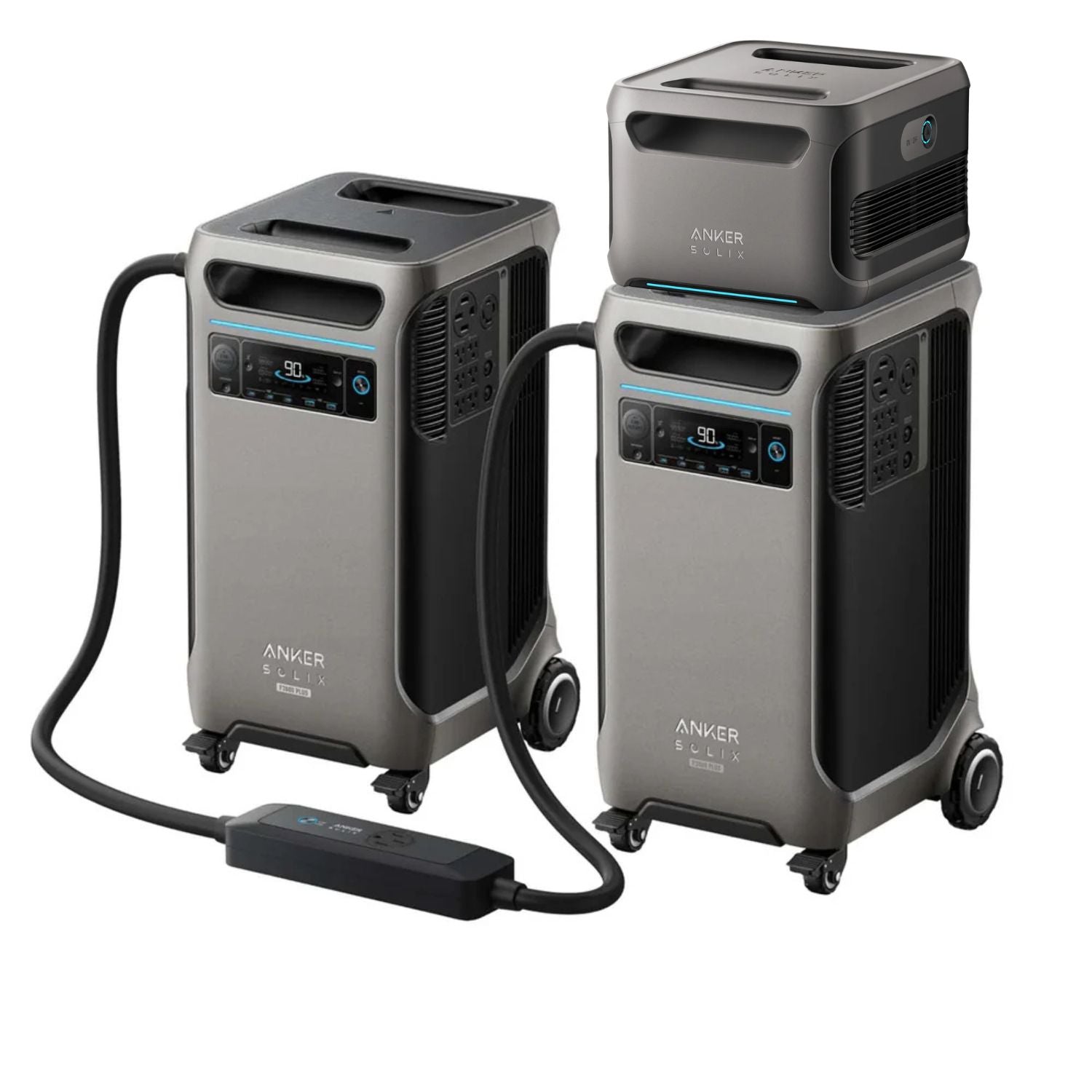 Two SOLIX F3800 Plus + Double Voltage Hub  with one BP3800 Battery