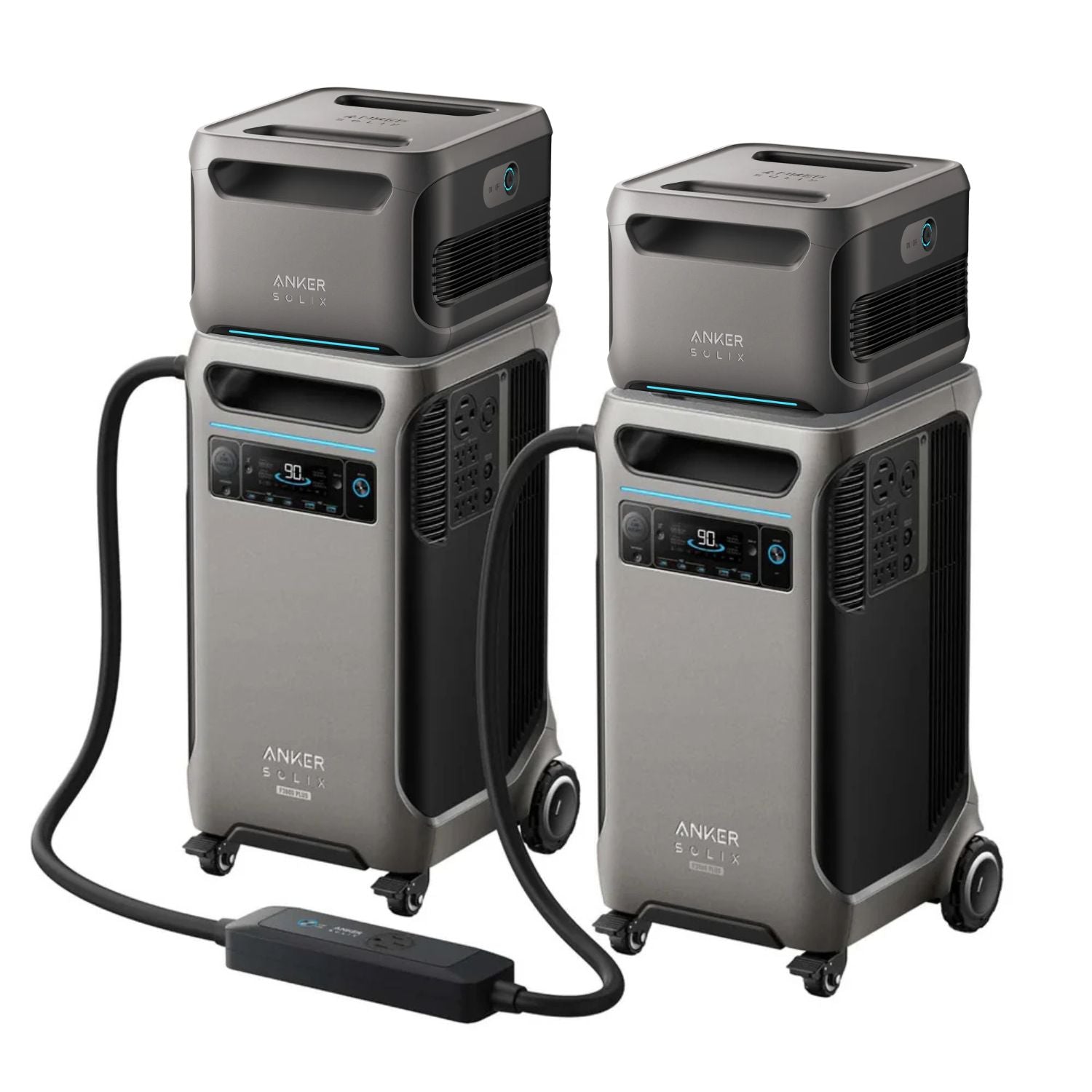 Two SOLIX F3800 Plus + Double Voltage Hub  with two BP3800 Battery