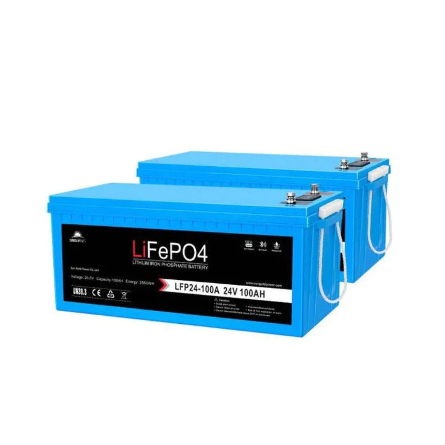 Two SunGold Power 12V 200Ah LiFePo4 Deep Cycle Lithium Battery 