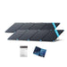 Two pieces of Renogy Solar Suitcase 400W Lightweight Portable Solar Panel with a user manual and warranty card 