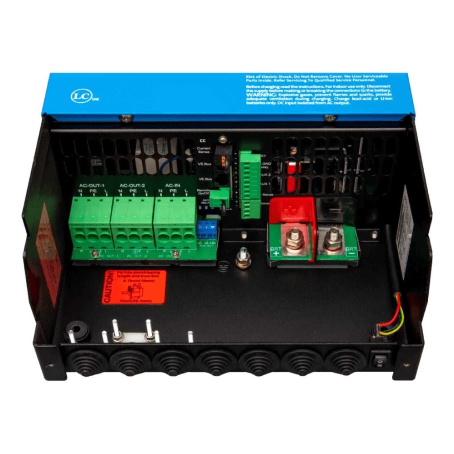 Victron 24V MultiPlus-II 120V 3k Inverter/Charger close up view