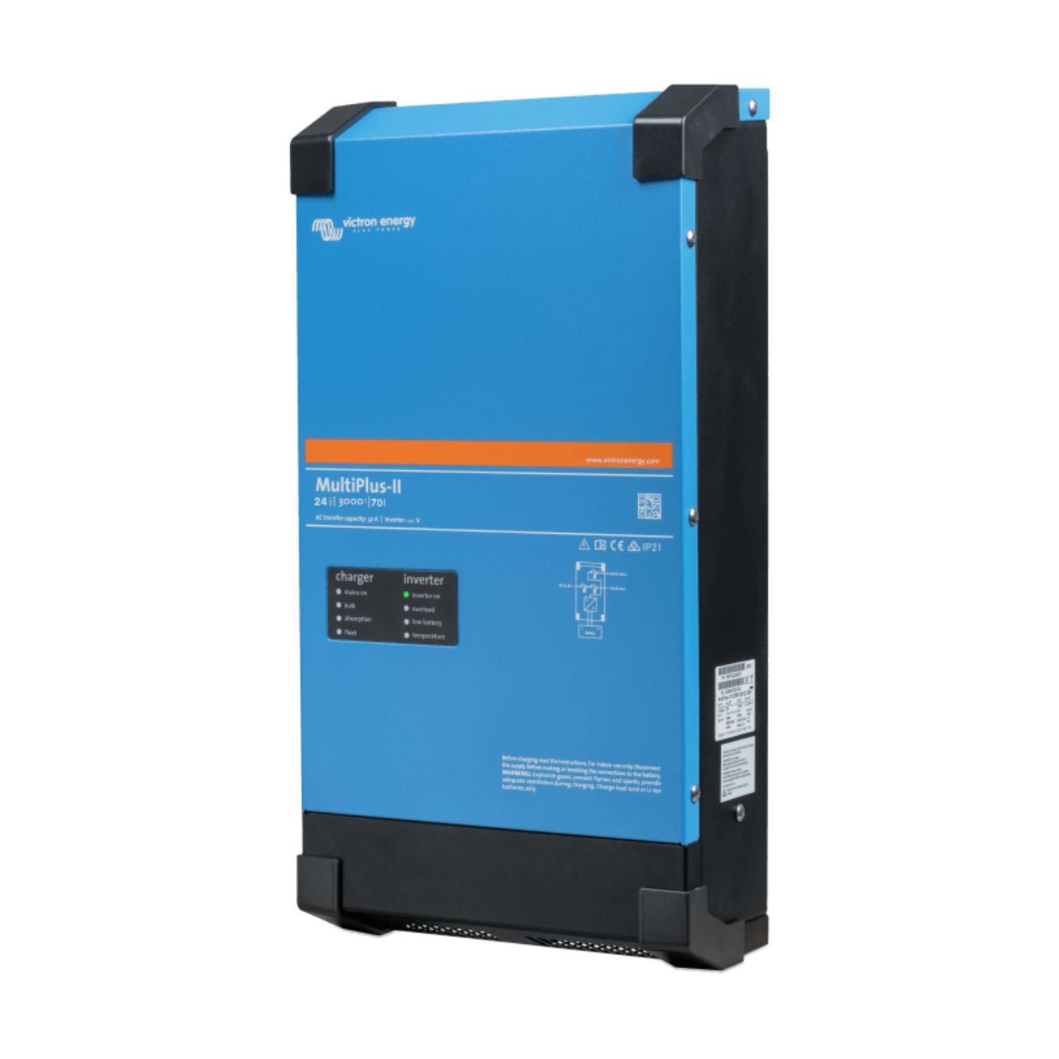 Victron 24V MultiPlus-II 120V 3k Inverter/Charger left view