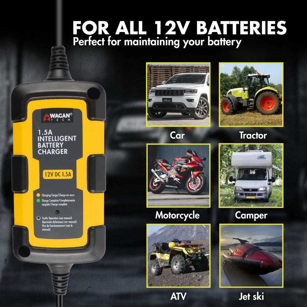 Wagan 1.5A Intelligent Battery Charger Usages