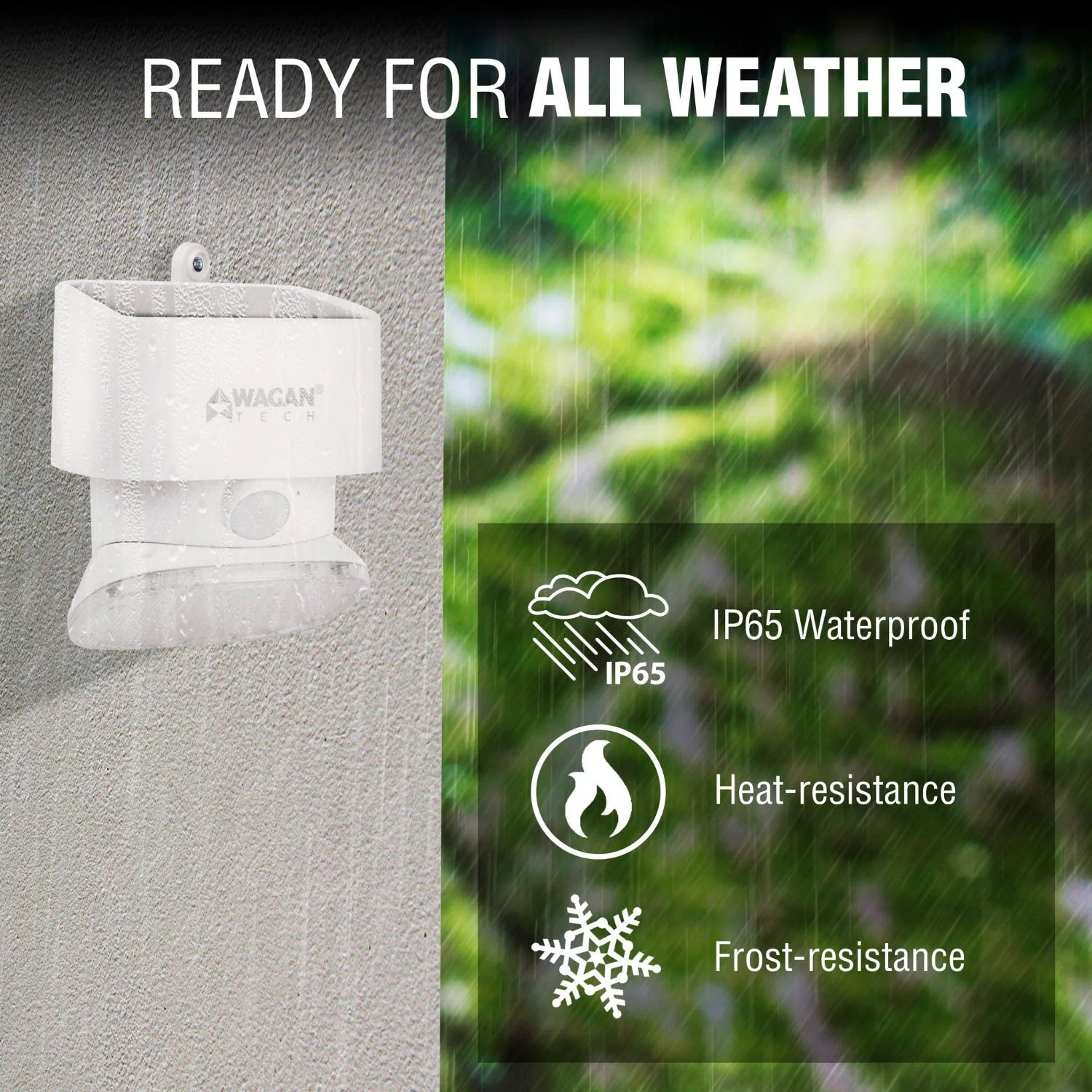 Wagan 2000 Lumen Solar Wall Light All Weather