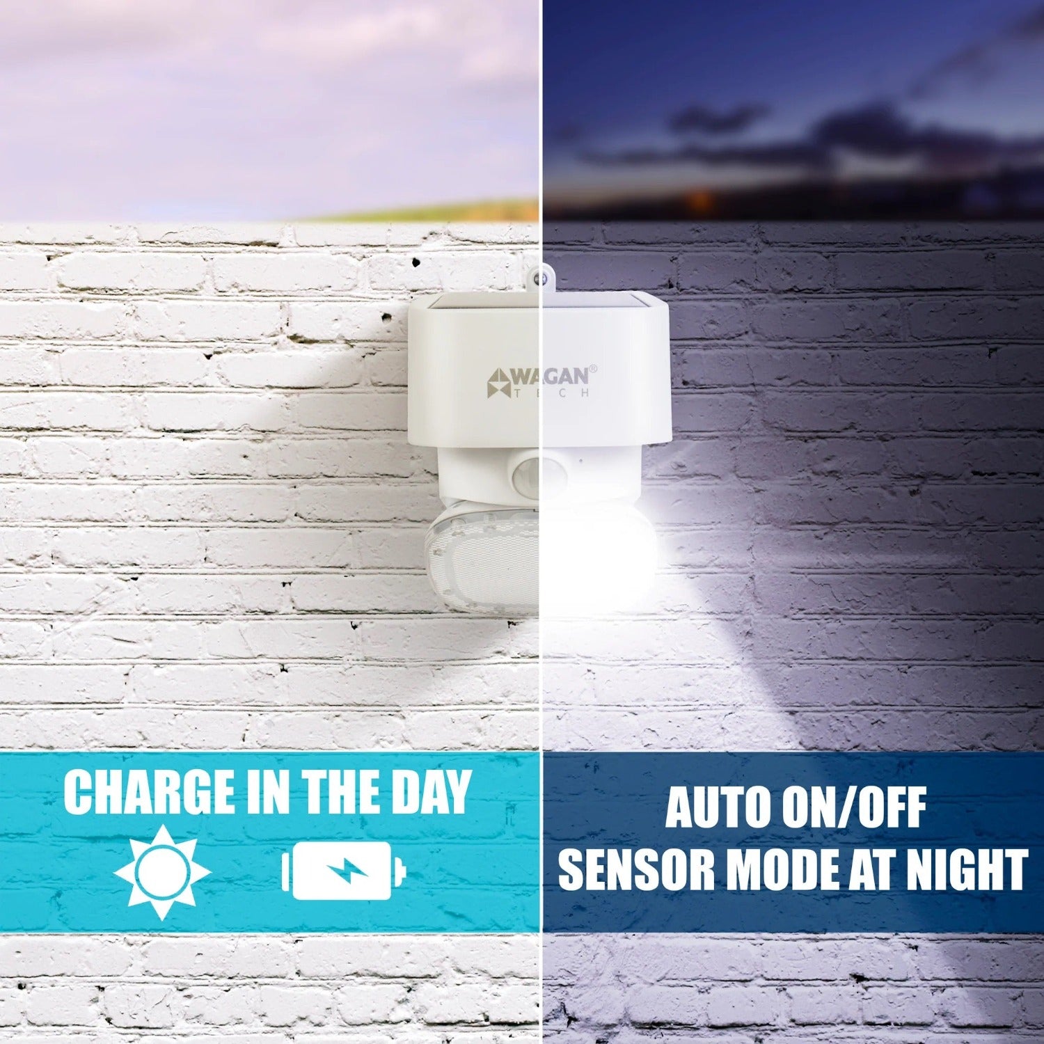 Wagan 2000 Lumen Solar Wall Light Day Night