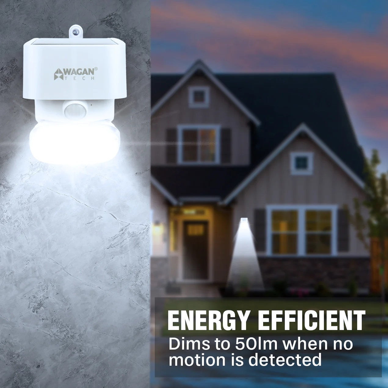 Wagan 2000 Lumen Solar Wall Light Dim Mode