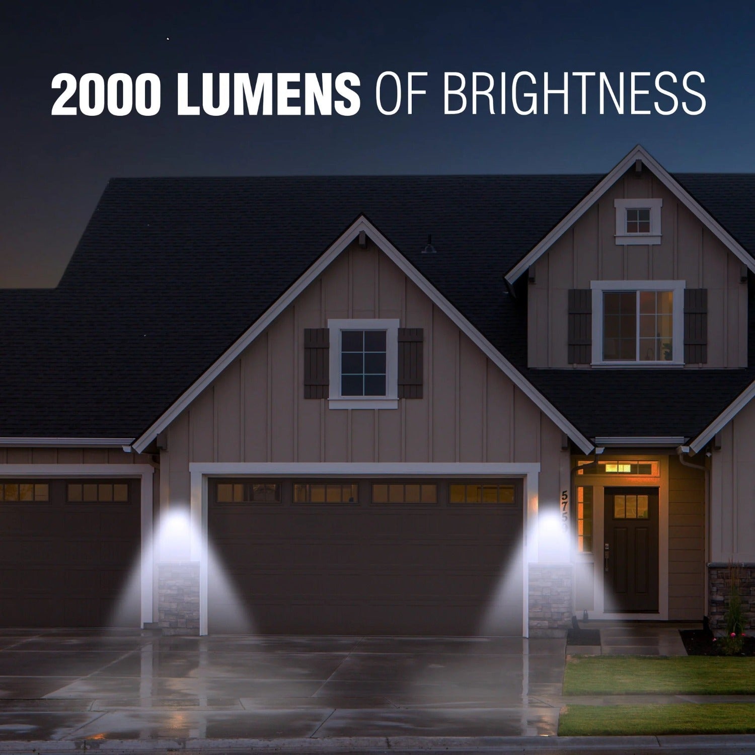 Wagan 2000 Lumen Solar Wall Light Fixed In Front Of A House