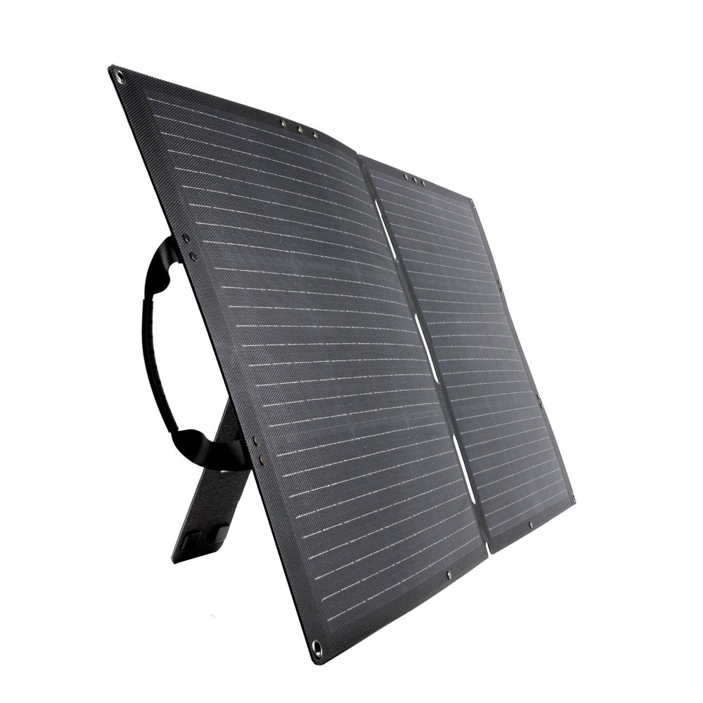 Wagan High Efficiency 100W Folding Solar Panel Standing On A Kickstand