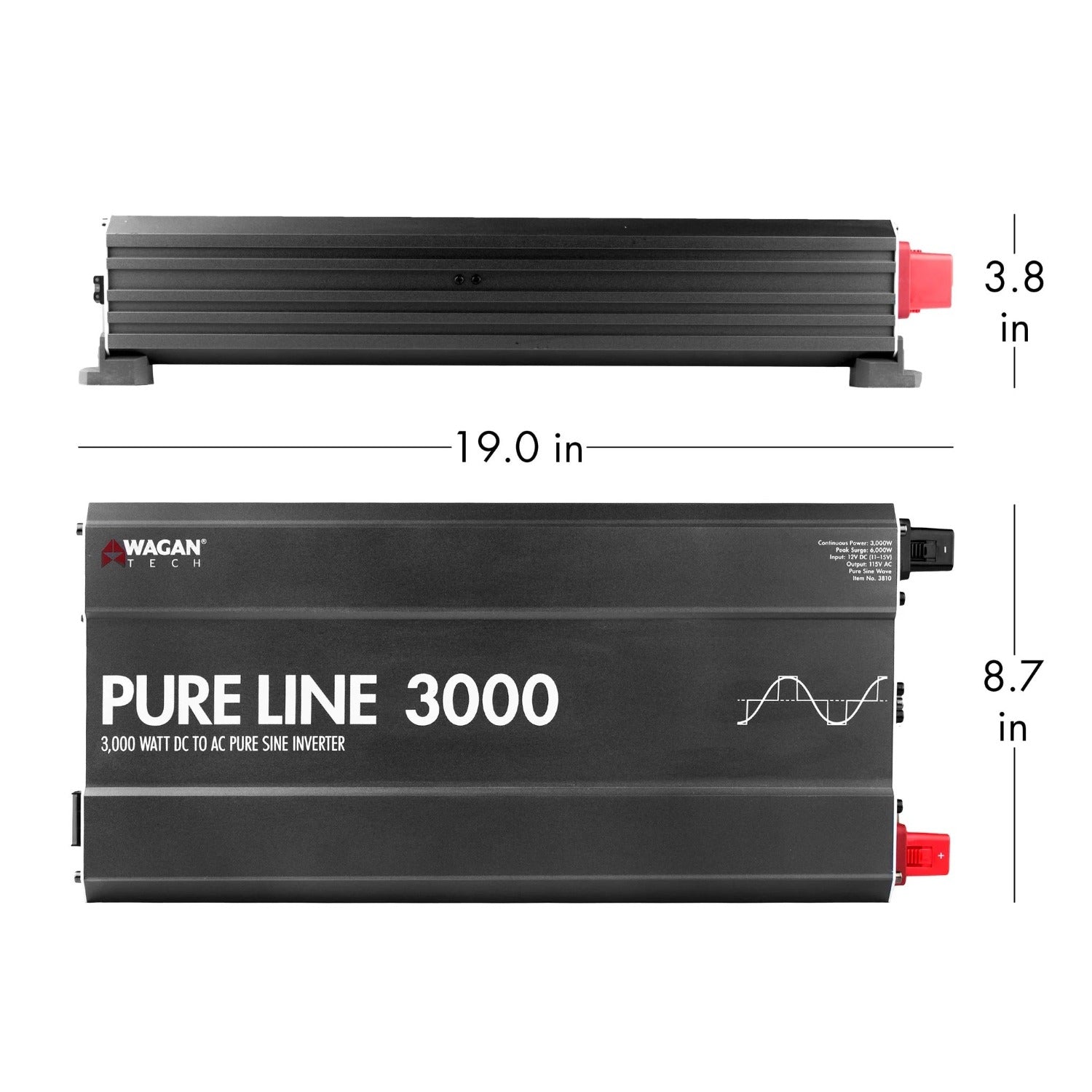Wagan Pure Line Inverter 3000 Watt Dimension
