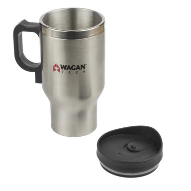 Wagan Tech 12V Deluxe Heated Mug With it's Cover Beside It