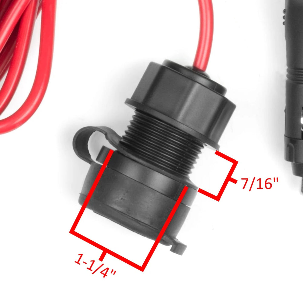 Wagan Tech 12V/24V DC Socket Extension Dimension