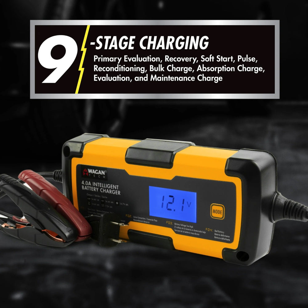 Wagan Tech 4.0A Intelligent Battery Charger 9 Stage Charging