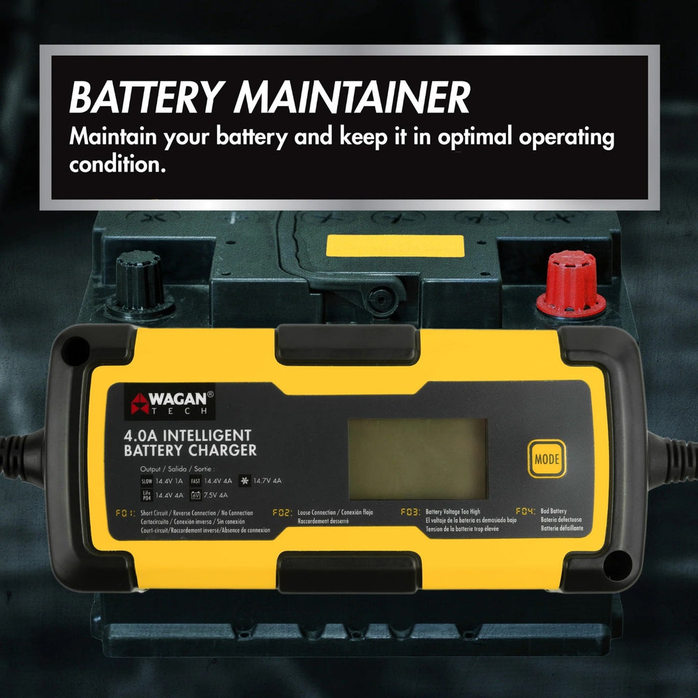 Wagan Tech 4.0A Intelligent Battery Charger Battery Maintainer