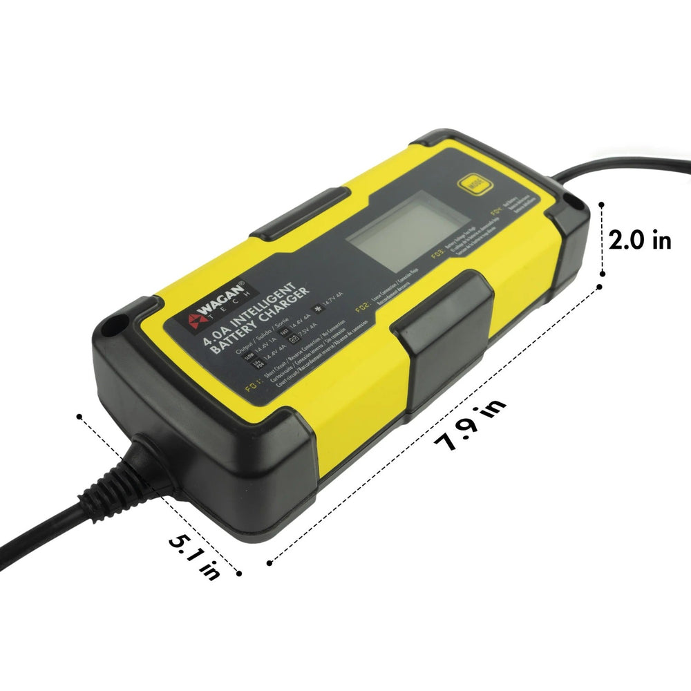 Wagan Tech 4.0A Intelligent Battery Charger Dimension