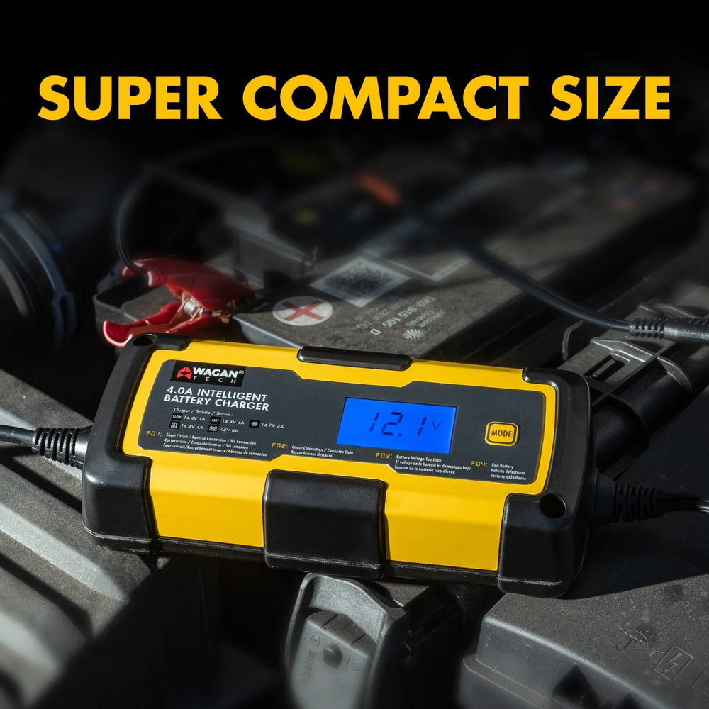 Wagan Tech 4.0A Intelligent Battery Charger Super Compact Size