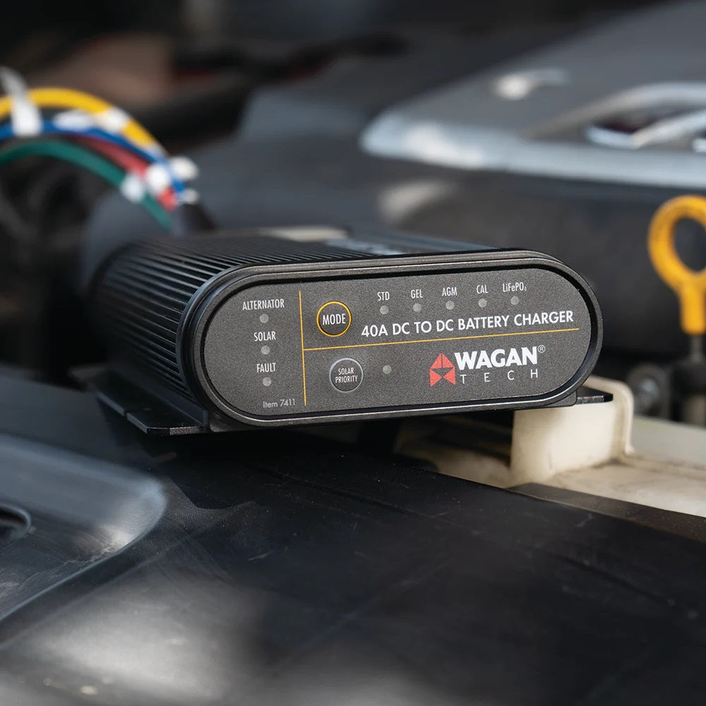 Wagan Tech 40A DC to DC Battery Charger Front With Views