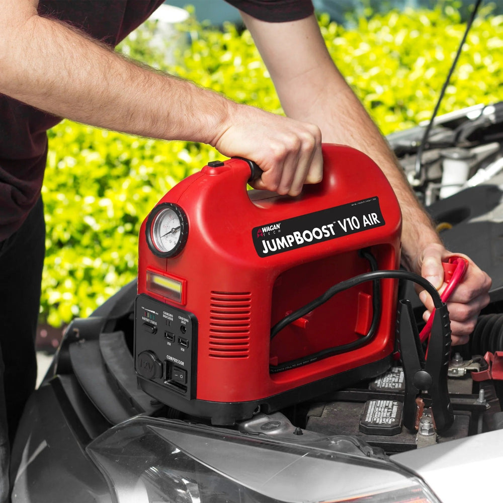 Wagan Tech JumpBoost V10 Air Jumpstarting A Car