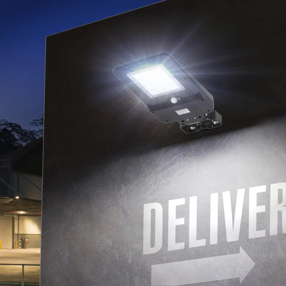 Wagan Tech Solar + LED Floodlight 1600 On A Wall
