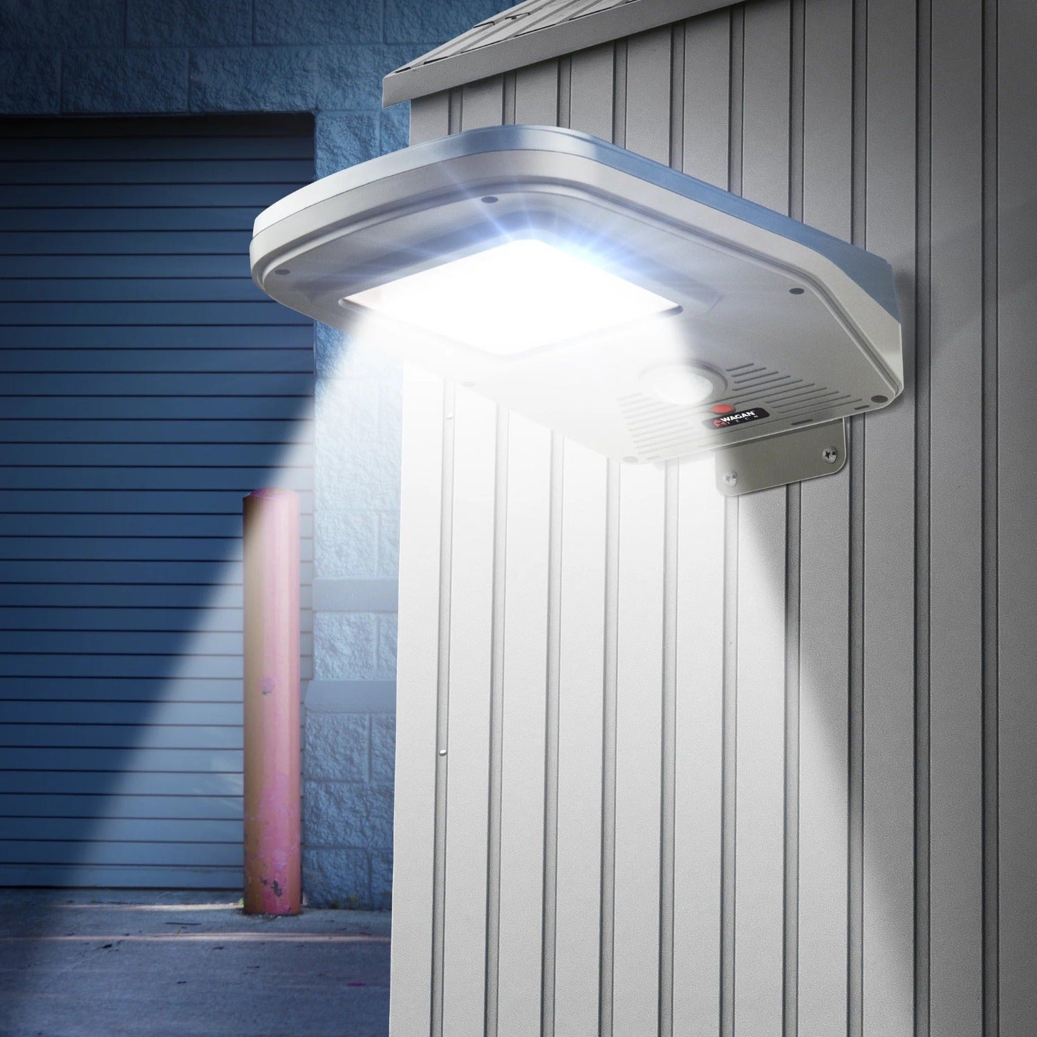 Wagan Tech Solar + LED Floodlight 2000 On A Wall