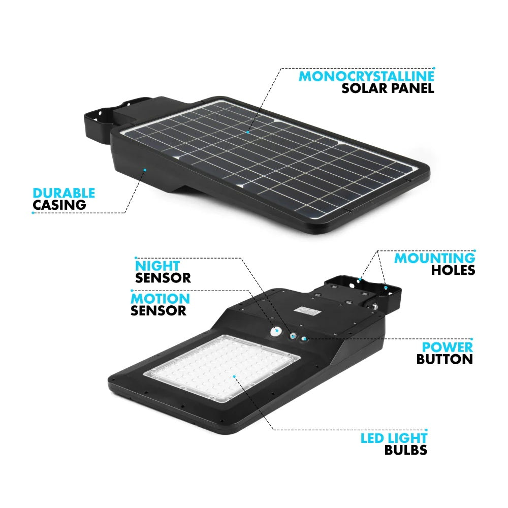 Wagan Tech Solar + LED Floodlight 4800 Features Label