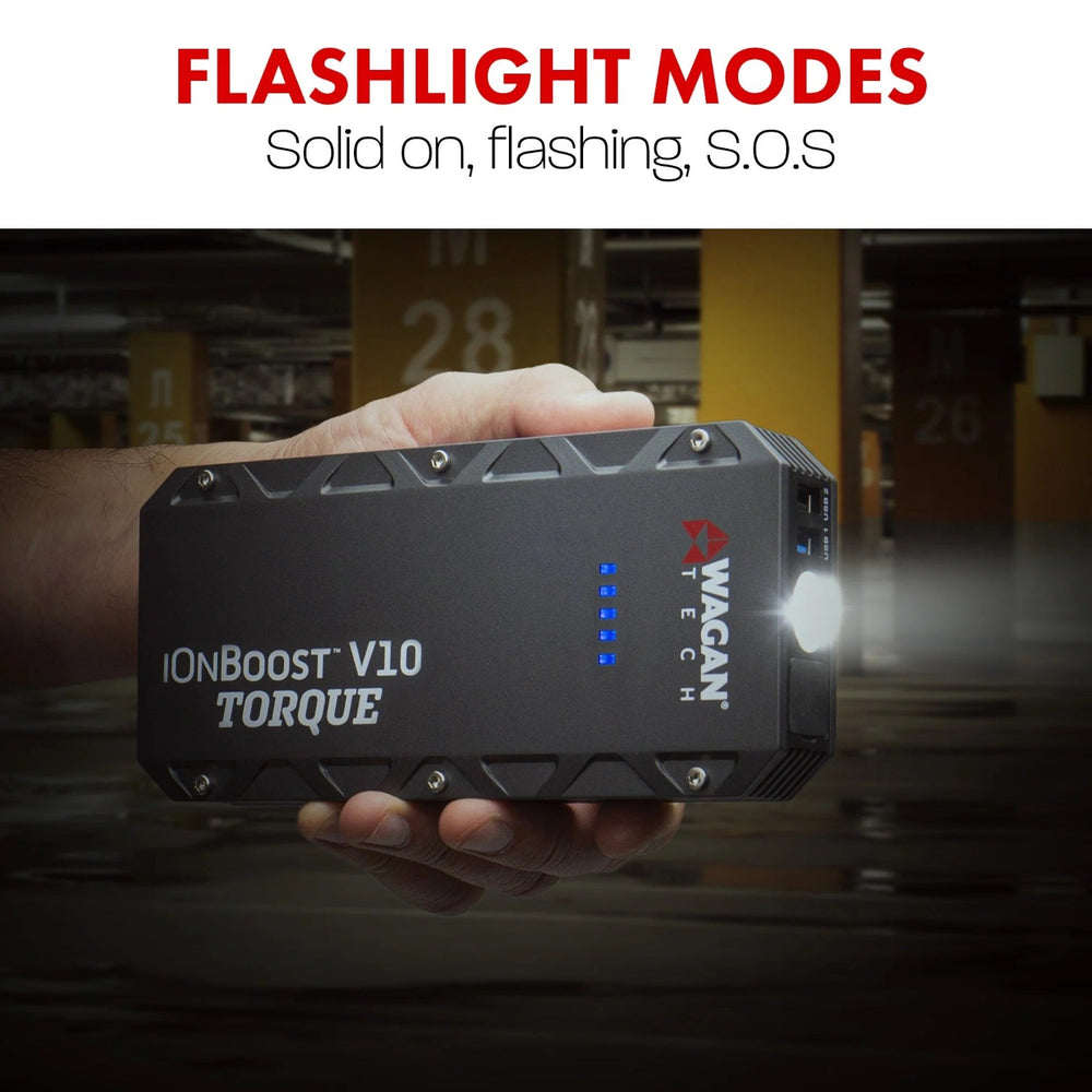 Wagan Tech iOnBoost™ V10 TORQUE Flashlight Modes