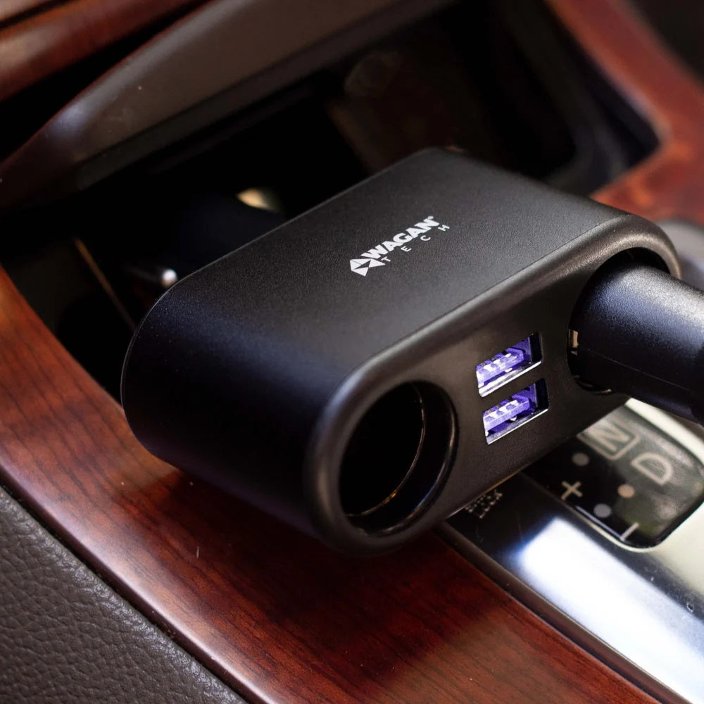 Wagan TravelCharge 2DC + 2USB Adapter With Car DC Adapter Plug-In