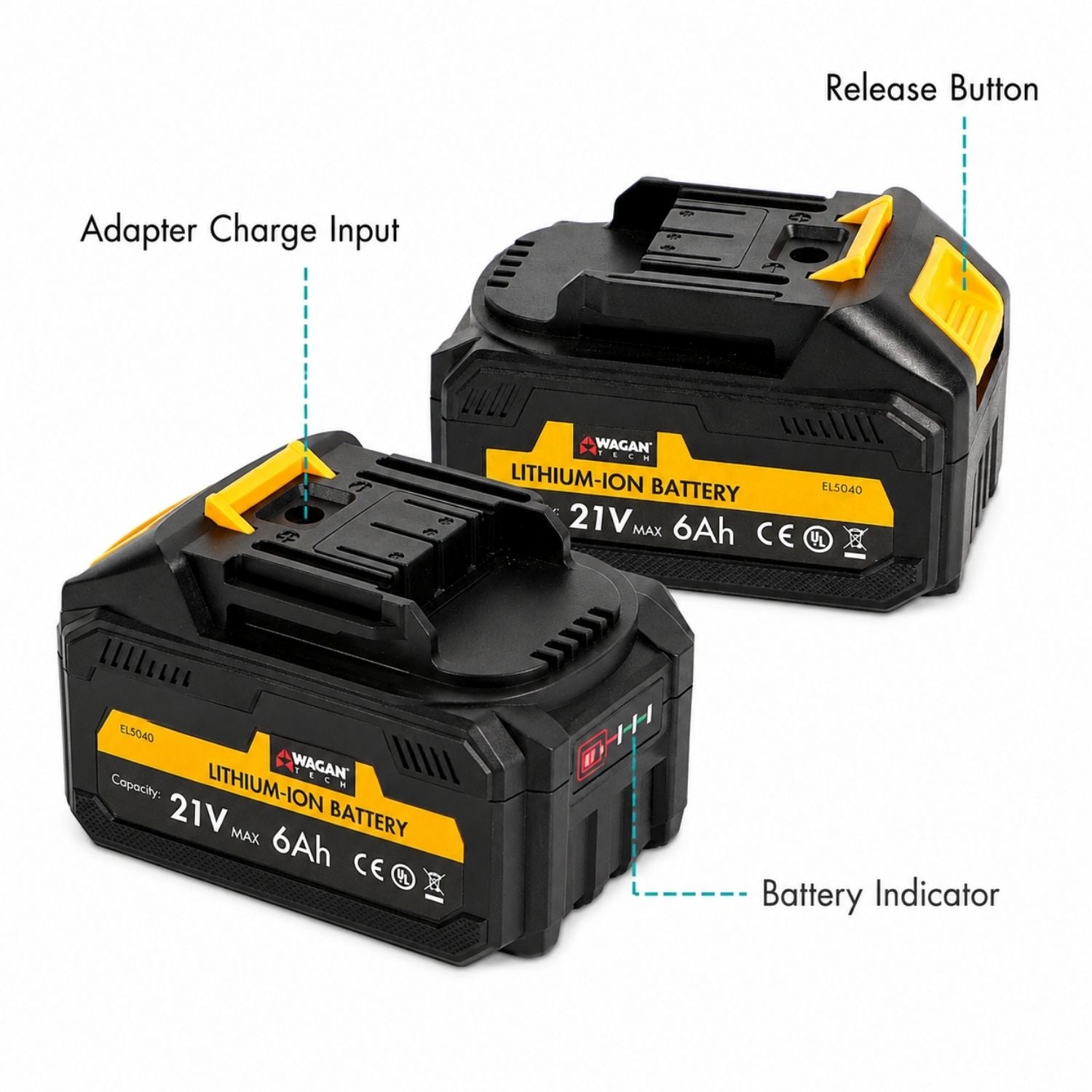 Wagan Lithium-Ion Battery 21V 6A features